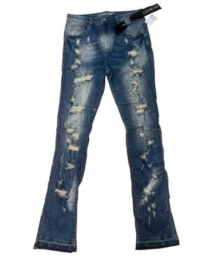 Sz Various Kilogram Distressed Men's Blue Denim stack Jeans